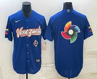 Mens Venezuela Baseball 2023 Royal World Big Logo With Patch Classic Stitched Jerseys->2023 world baseball classic->MLB Jersey